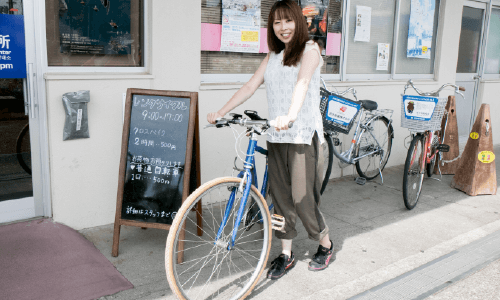 Renting a bike：Photo